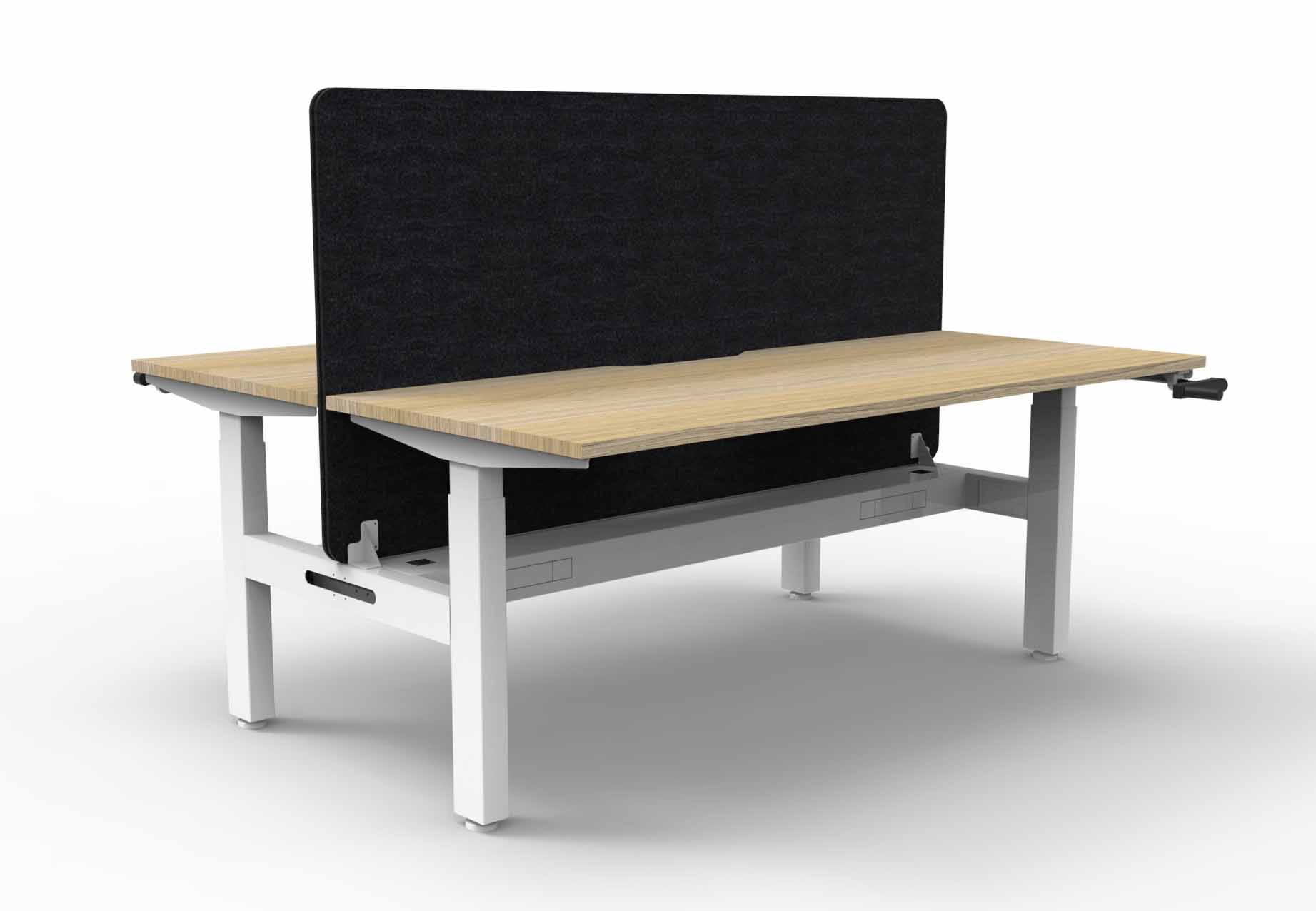 Boost Crank Back to Back Workstation with Cable Tray and Eco Screen